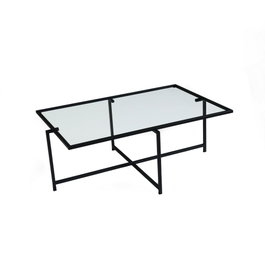 Hanah Home Mesa de centro Sun S408 en negro con cristal templado